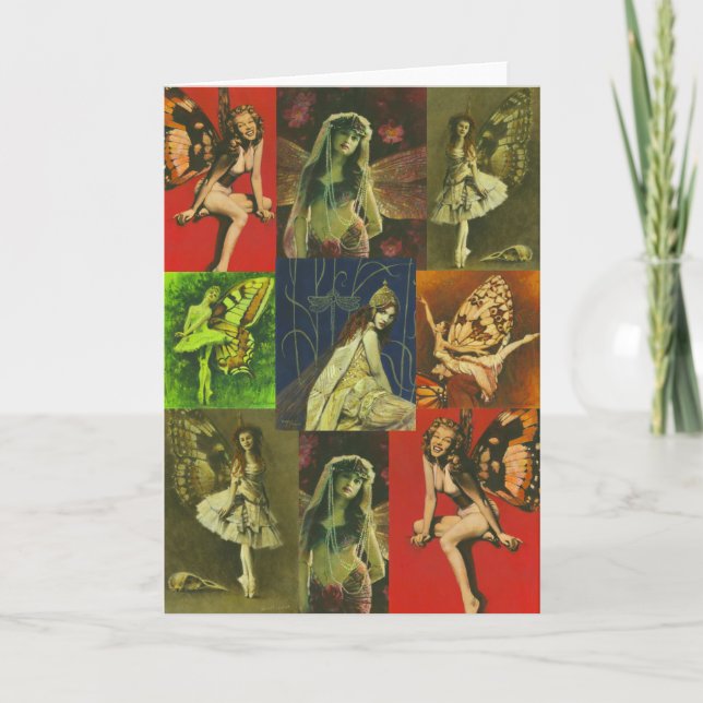 Carte de voeux vintage Fairies (Devant)