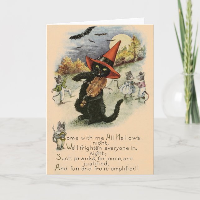 Carte de voeux vintage Halloween Pranks (Devant)