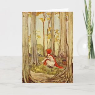 Carte de voeux vintage Little Red Riding