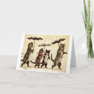 Carte de voeux vintage mignonne de chat