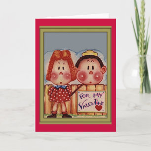 Carte de voeux vintage pour enfants Valentine