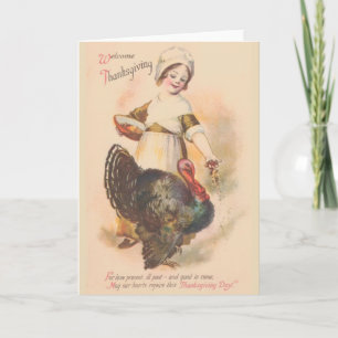 Carte de vœux vintage pour Thanksgiving