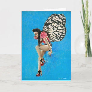 Carte de voeux vintage Rockabilly Fairy