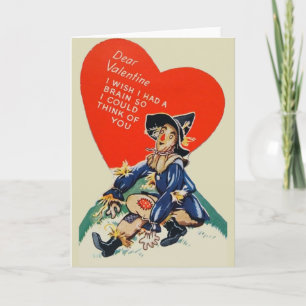 Carte de voeux vintage Scarecrow Valentine