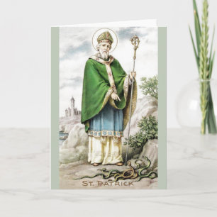 Carte de voeux vintage St Patrick et Snakes