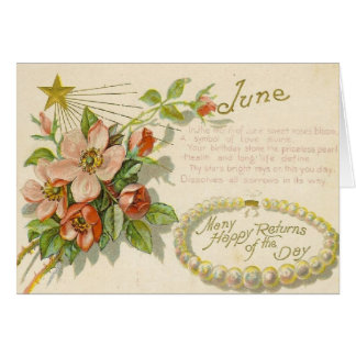 Carte de voeux vintage unique d'anniversaire de