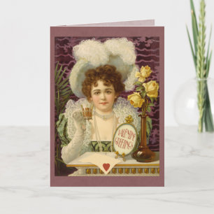 Carte de voeux vintage Valentine Café Girl CC0355