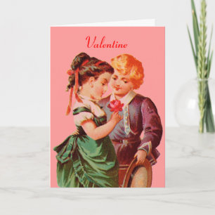 Carte de voeux vintage Valentine Couple