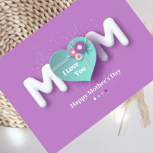Carte de voeux violette Feminine Happy Mother's Da (Créateur téléchargé)