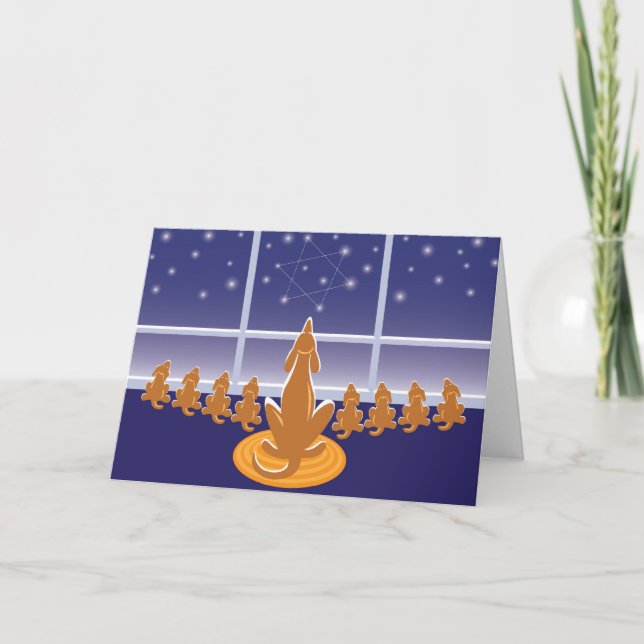 Carte de voeux WagsToWish_Menorah Chiens (Devant)
