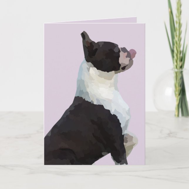 Carte de voeux Watercolor Boston Terrier (Devant)