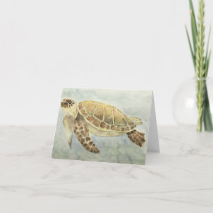 Carte de voeux Watercolor Sea Turtle