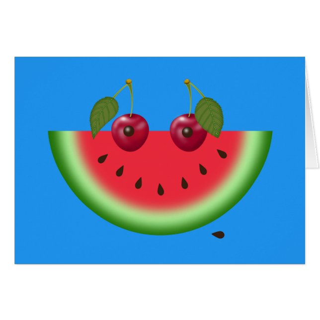 Carte de voeux Watermelon Smile, Encouragement (Devant horizontal)