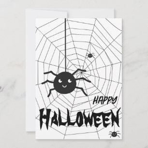 Carte de voeux Web Halloween Black and White Spide