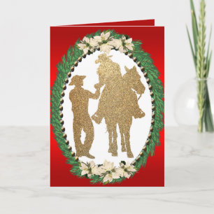 Carte de voeux Western Cowboy Cowgirl Horse