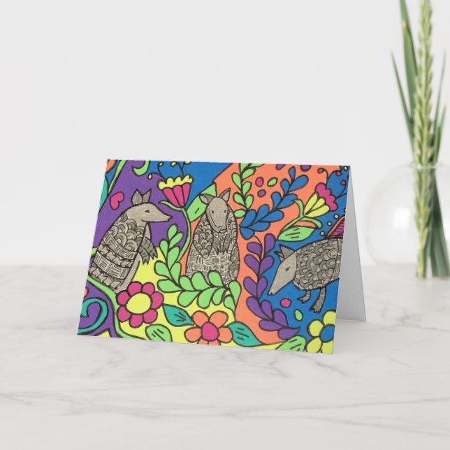 Carte de voeux Whimsical Armadillos (Devant)