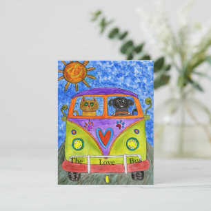 Carte de voeux Whimsical Chien et Chat