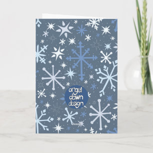 Carte de voeux Whimsical Snowflake en Blues