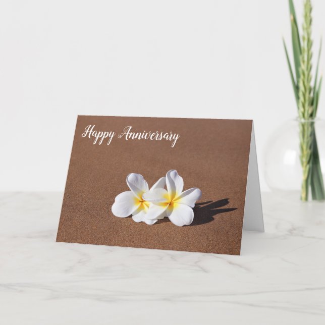 Carte de voeux White Plumeria Sandy Beach (Devant)