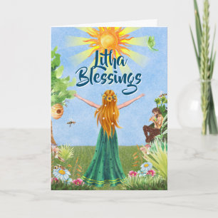 Carte de vœux Wicca Litha Solstice d'été Soleil