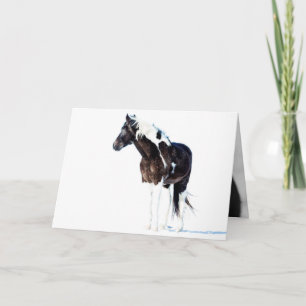 Carte de voeux Wild Horse - Peinture d'hiver