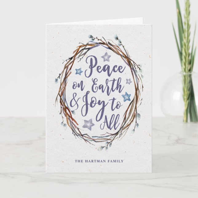 Carte de voeux Willow Wreath Holiday (Devant)