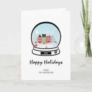 Carte de voeux Winter Snow Globe Holiday