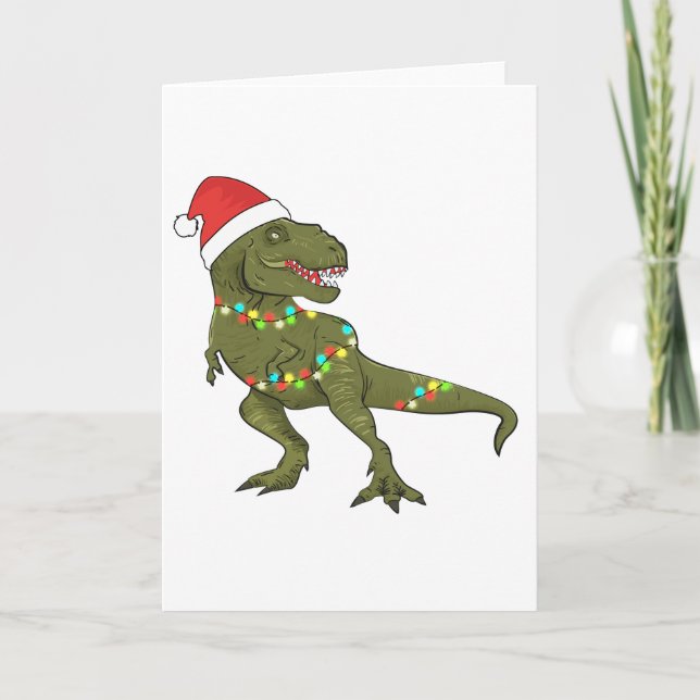 Carte de voeux Xmas Christmas Dinosaur T-Rex Père  (Devant)