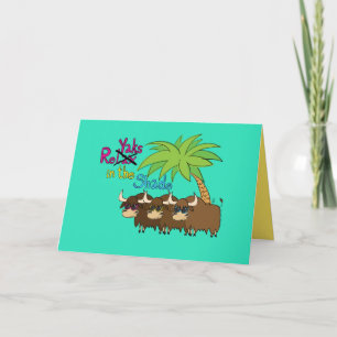 Carte de voeux Yak Cute pour la détente d'été