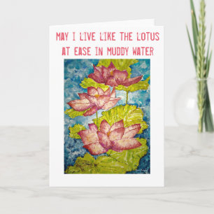 Carte de voeux Zen Inspiration Lotus Watercolor Ar