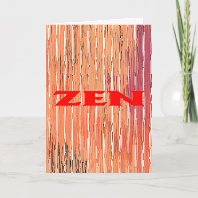 Carte de voeux Zen rouge roseaux (Devant)