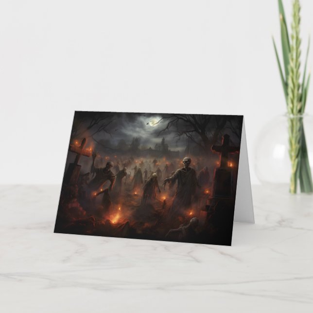 Carte de voeux Zombie Horde Halloween (Devant)