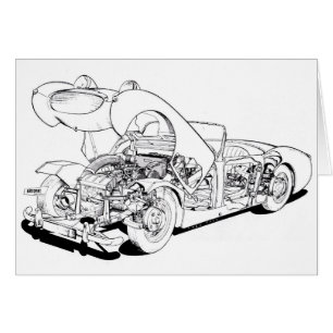 Carte de voiture Retro Austin Healey Sprite Randon