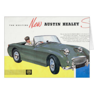 Carte de voiture Retro Austin Healey Sprite Randon