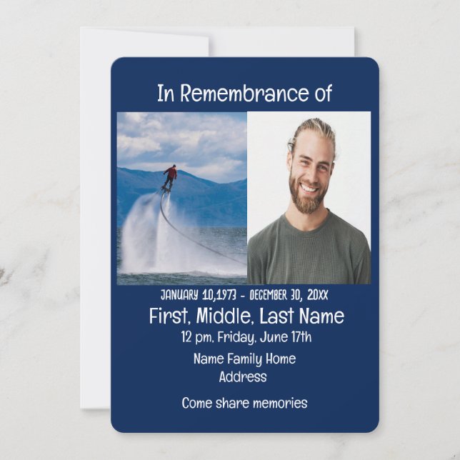 Carte de vol Invitation Memorial Service (Devant)