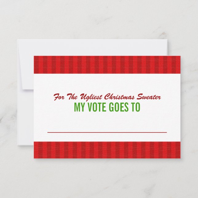 Carte de vote pour un pull de Noël moche (Dos)