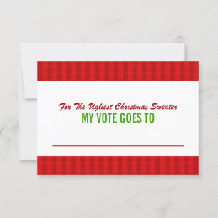Carte de vote pour un pull de Noël moche