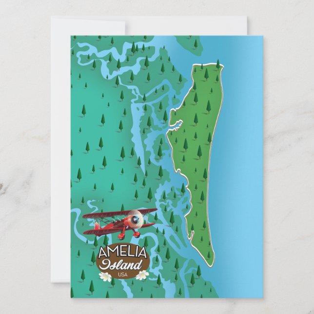 Carte de voyage Amelia Island Florida. (Devant)