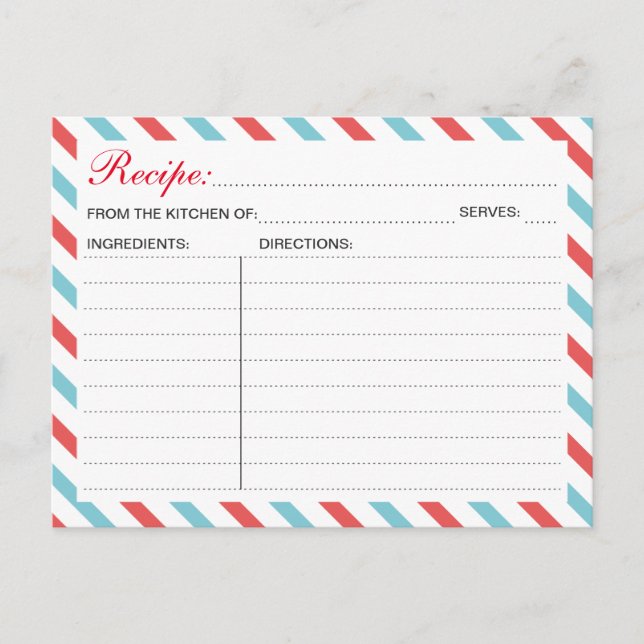 Carte de voyage avion Recette, Mariage de Fête des (Devant)