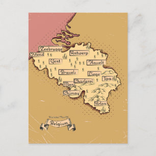 Carte de voyage Belgique Vintage