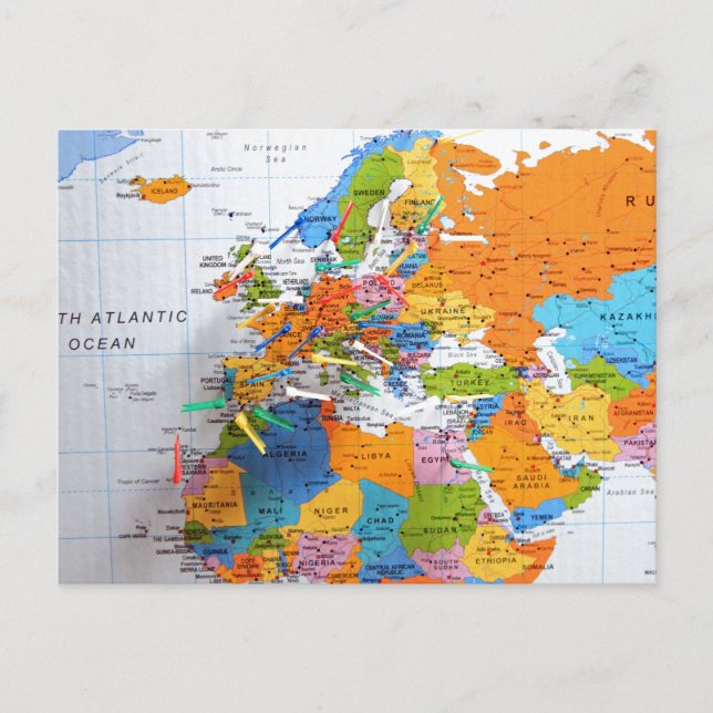 Carte de voyage colorée (Devant)