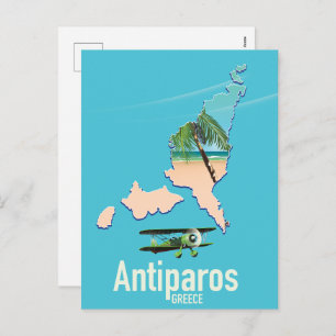Carte de voyage d'Antiparos Grèce