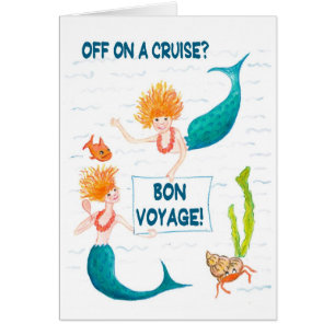 Carte de "voyage de fève" de sirènes pour une