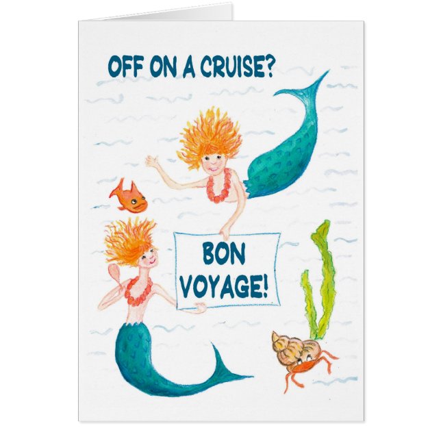 Carte de "voyage de fève" de sirènes pour une (Devant)