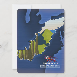 carte de voyage de l'est des États-Unis Appalachia