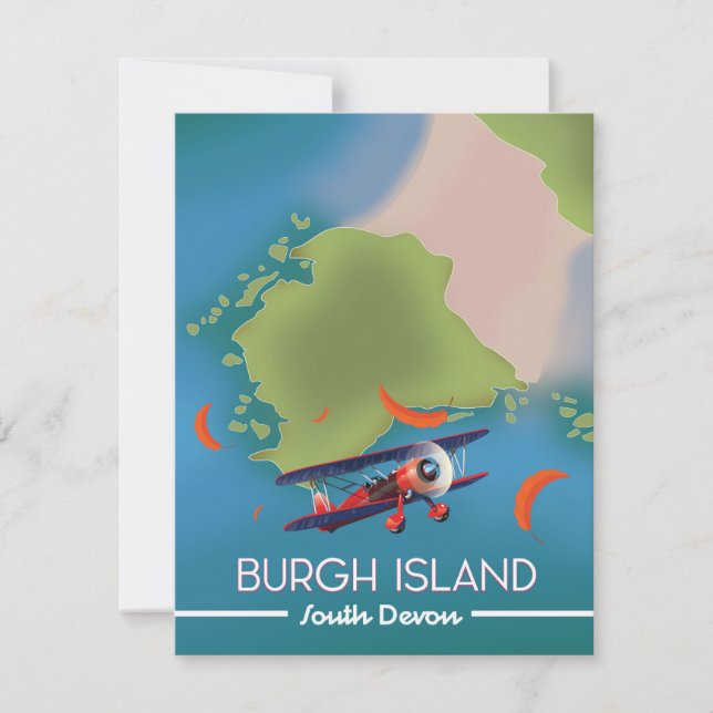 Carte de voyage de l'île de Burgh Devon (Devant)