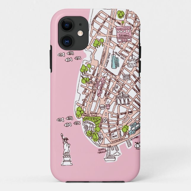 Carte de voyage de New York coque iphone (Dos)