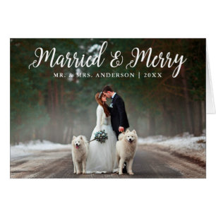 Carte de voyage de Noël Marié & Joyeux Mariage Pho