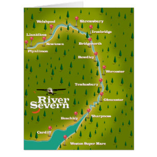 Carte de voyage de River Severn Wales Angleterre