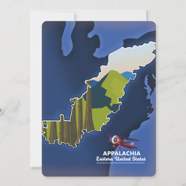 carte de voyage des Appalaches dans l'est des État (Devant)